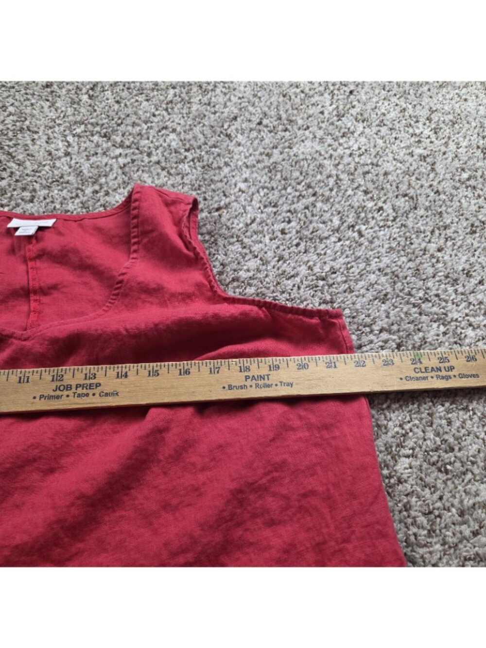 J. Jill Love Linen Dress Women’s 1X Pink Sleeveless Coastal Pullover V Neck - Picture 3 of 5